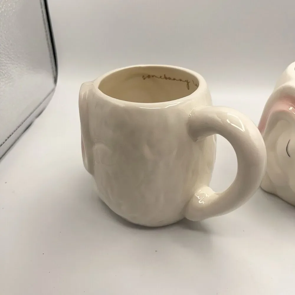2 Williams Sonoma Figural Bunny Rabbit Mug 